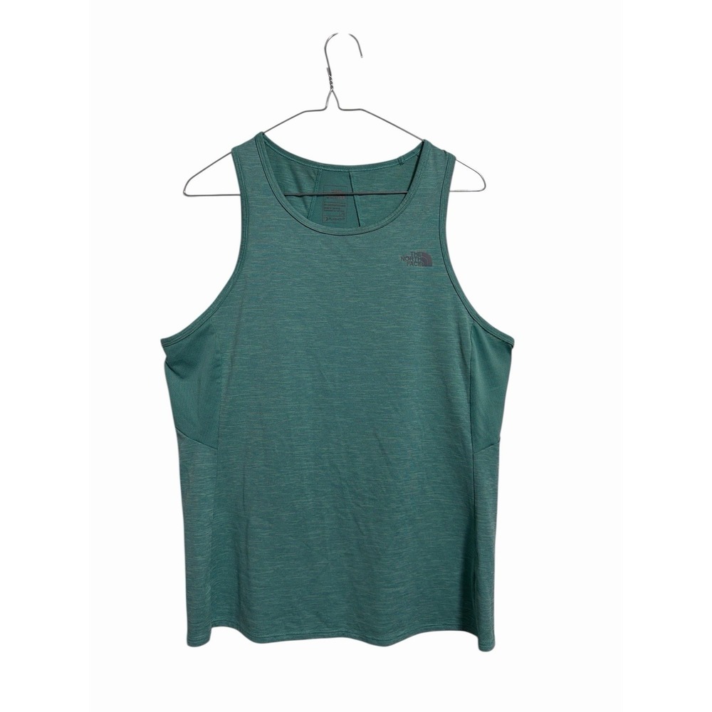 The North Face Womens‎ FlashDry Tank Top Teal Green Heather Mesh Back Large L